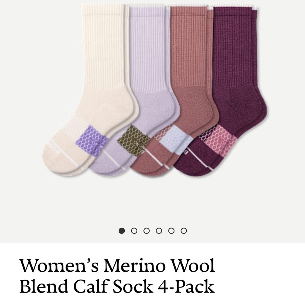 Merino Wool Bombas calf socks (large) 4-pack